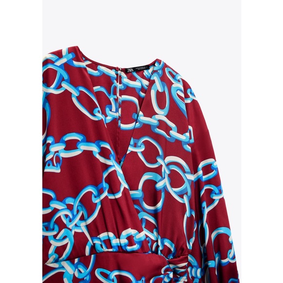 ZARA |CHAINS PRINTED MIDI DRESS L - Picture 5 of 10